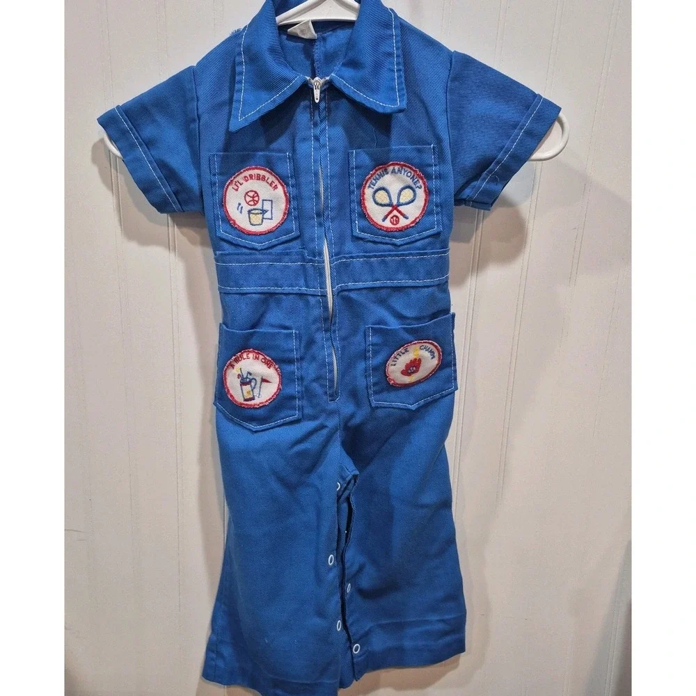 Vintage Boys Coverall/Astronaut Suit Sports Theme READ